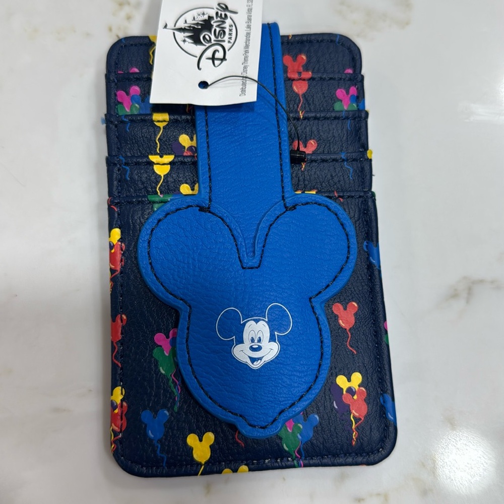 NWT Disney card wallet Mickey balloons print